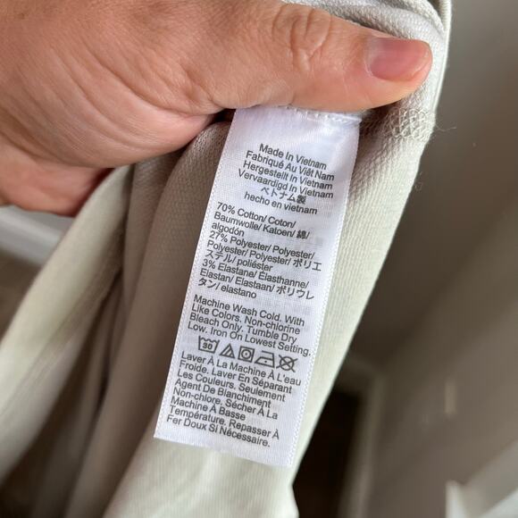 J. Crew Men's Performance Hoodie Cotton Blend Stoney Beige Size Small - Picture 6 of 7